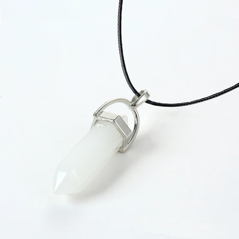 2025 Hexagonal Column Quartz Necklaces, Crystal Pendent Necklace, Natural Stone