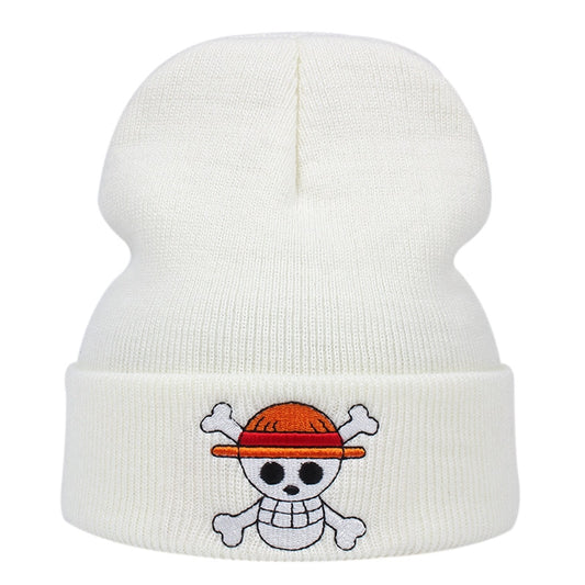One Piece Beanie Anime Jolly Roger Embroidered Knitted