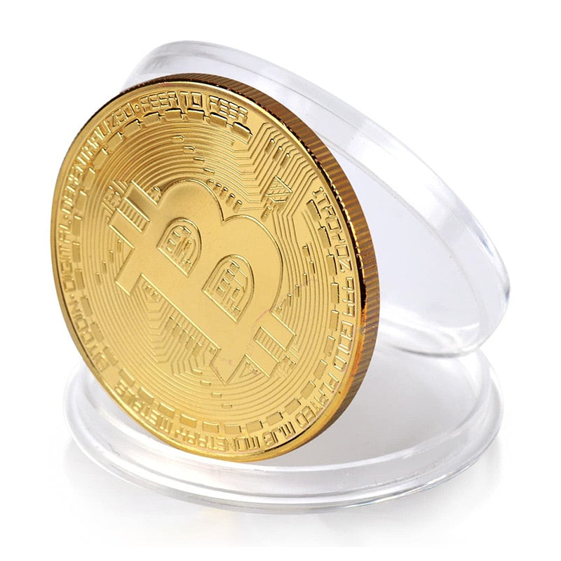 Bitcoin Coin Gold-Plated Collectible Art Souvenir Gift