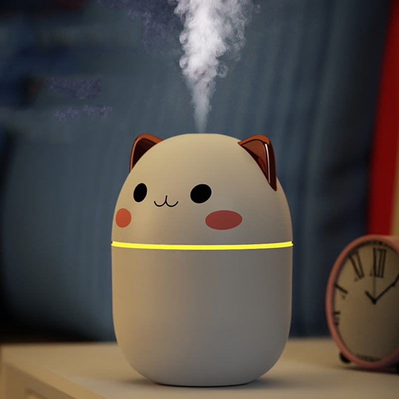 Cute Mini Kawaii Air Purifier Humidifier w/LED Light Cool Mist For Bedroom Home Car Kids Plants