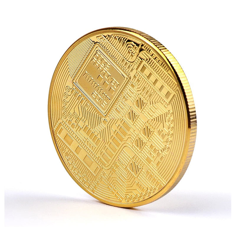 Bitcoin Coin Gold-Plated Collectible Art Souvenir Gift