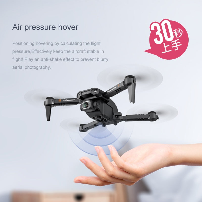 Mini Drone 4K 1080P HD Dual Camera WiFi FPV Air Pressure Altitude Hold Foldable LS Quadcopter XT6