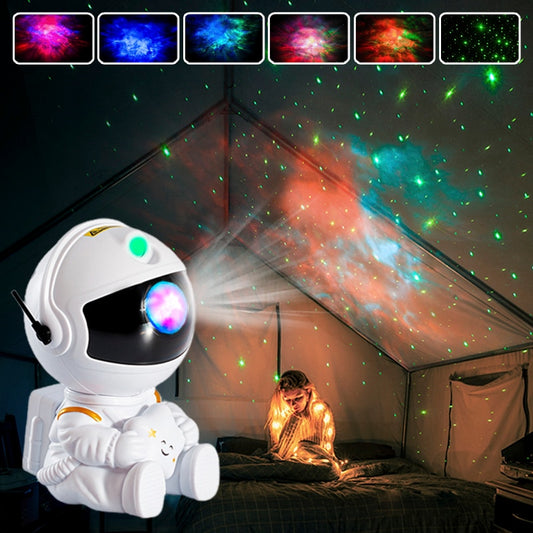 Astronaut Projector Light Galaxy Star Starry Sky Night Lights Lamp for Bedroom, Nursery, Childrens Room (Kawaii Luminaires Room Decor Aesthetics)